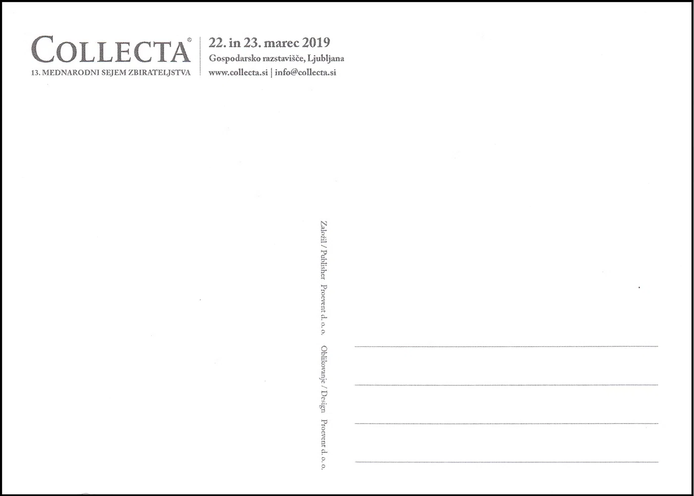 POŠTA SLOVENIJE NA SEJMU COLLECTA 2019   